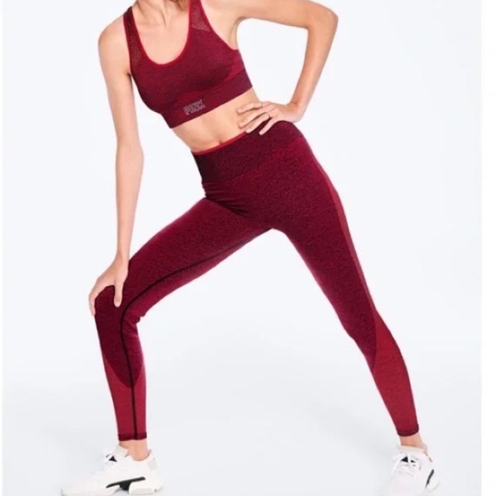 Victoria’s Secret PINK Red Pepper Marl Seamless Contour Leggings SIZE SMALL